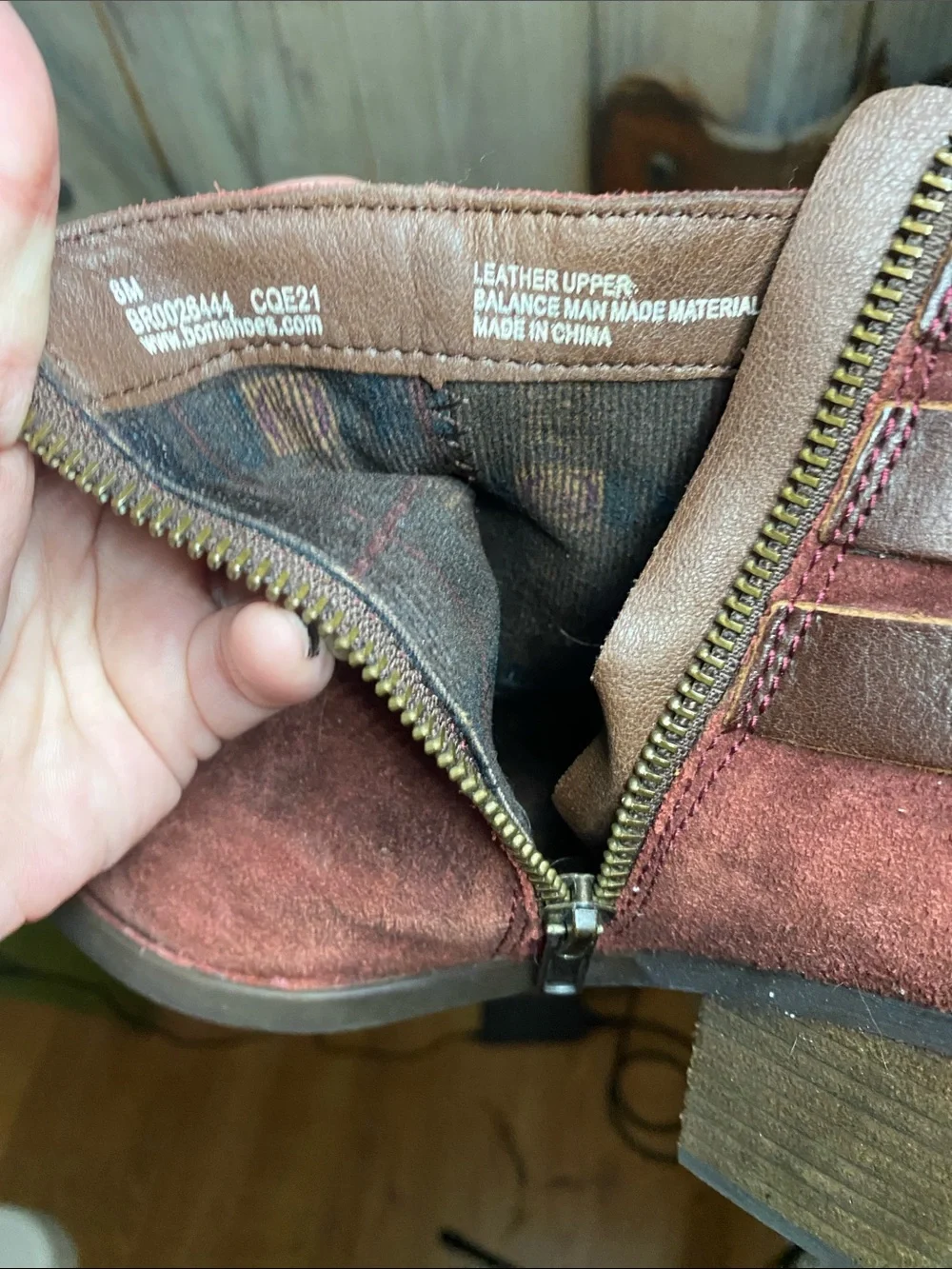 b.o.c. Payton Bootie In Dark Red Distressed